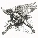 Icarus falling tattoo design idea