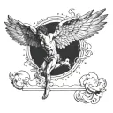 Icarus falling tattoo design idea