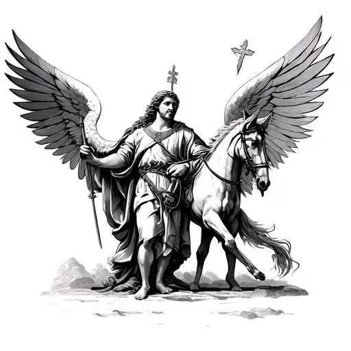 st michael and st george tattoo design idea