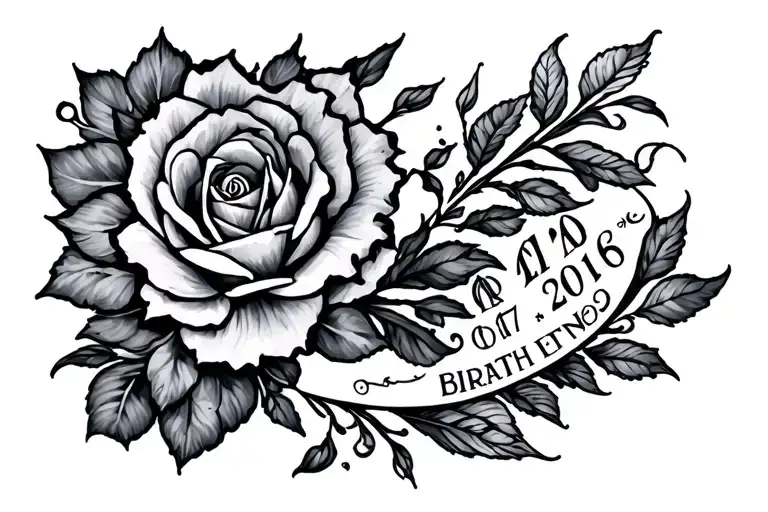 birthdate tattoo design idea