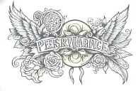 word perseverance  tattoo design idea