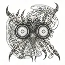 spider eyes death angel tattoo design idea