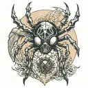 spider eyes death angel tattoo design idea