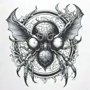 spider eyes death angel tattoo design idea