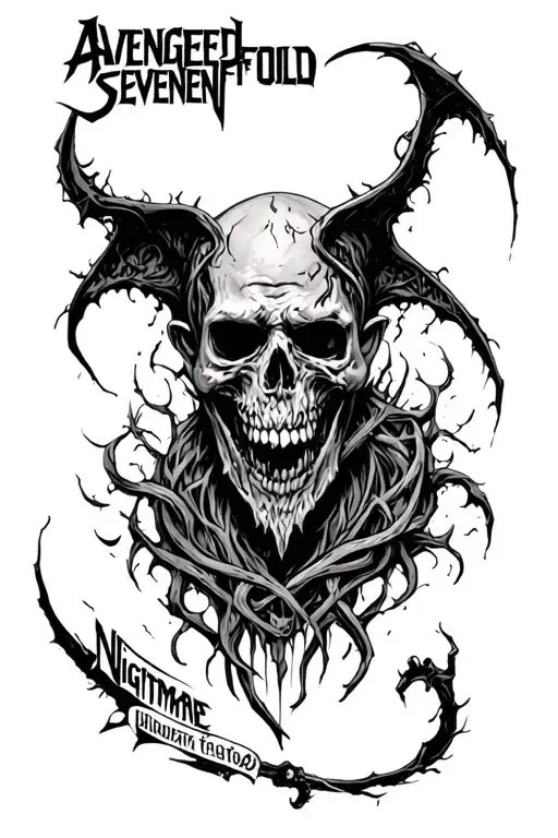 avenged sevenfold nightmare album cover tattoo design idea