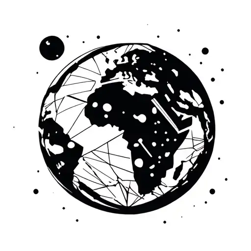 planet earth with tattoo design idea