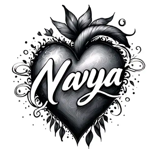 "Navya" "Navya" Heart shape like tattoo design idea