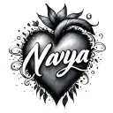 "Navya" "Navya" Heart shape like tattoo design idea