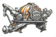 Firefighter helmet tattoo design idea