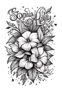 "Sophia- Lily" Daughters Name tattoo tattoo design idea