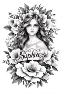 "Sophia- Lily" Daughters Name tattoo tattoo design idea