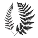 Filler Fern leaves curling tattoo design idea