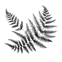 Filler Fern leaves curling tattoo design idea