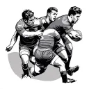 rugby players tattoo design idea