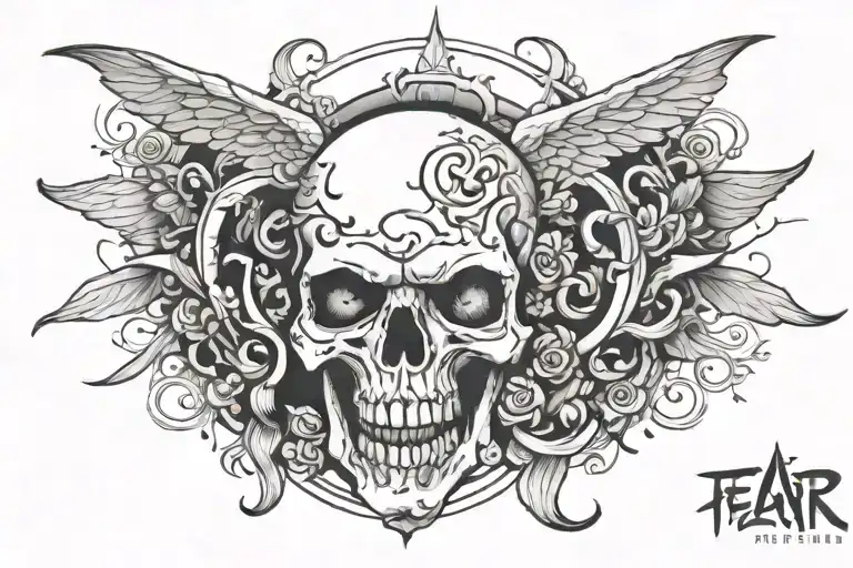 fear no evil tattoo design idea