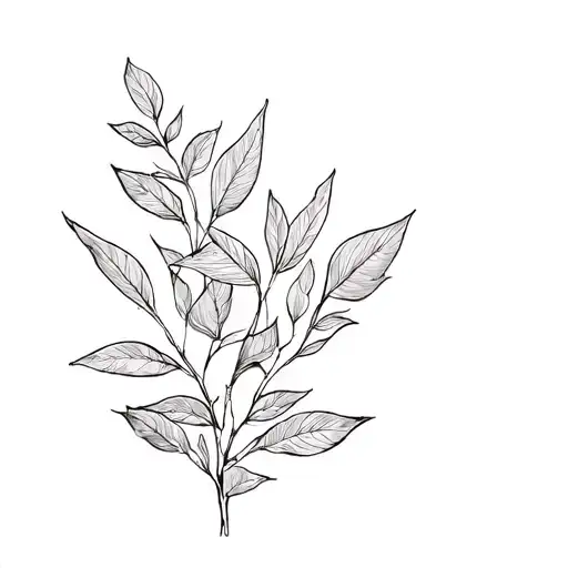 eucalyptus leaves growing tattoo design idea