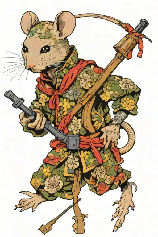 sniper mouse gillie suit aim fire tattoo design idea