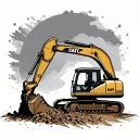 excavator digging tattoo design idea