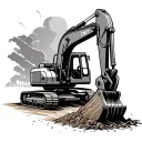 excavator digging tattoo design idea