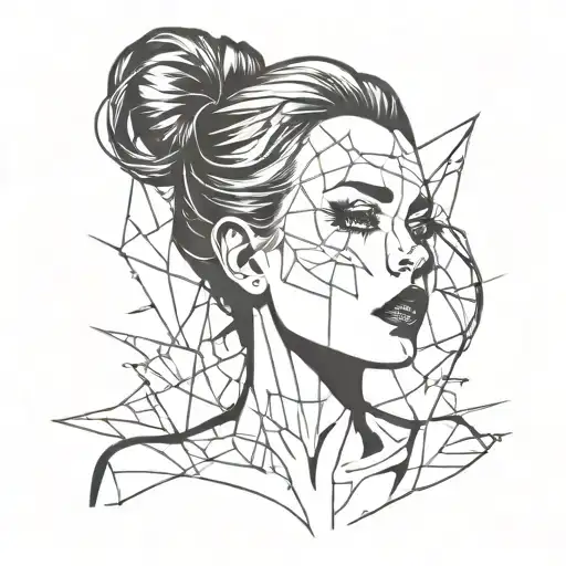 sexy woman horror tattoo design idea