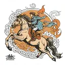 Horse jumping tattoo design idea