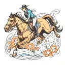 Horse jumping tattoo design idea