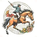 Horse jumping tattoo design idea