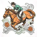 Horse jumping tattoo design idea