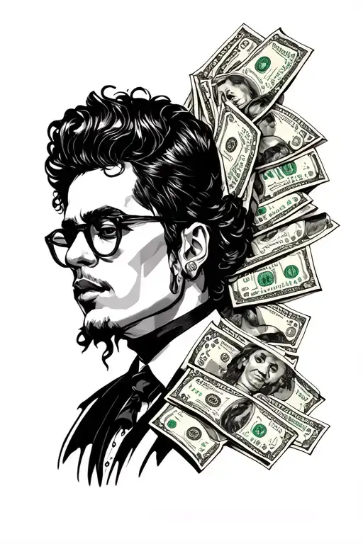 money, hustler, cold tattoo design idea