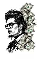 money, hustler, cold tattoo design idea