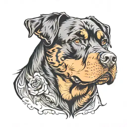 rottweiler breed that passed away tattoo design idea