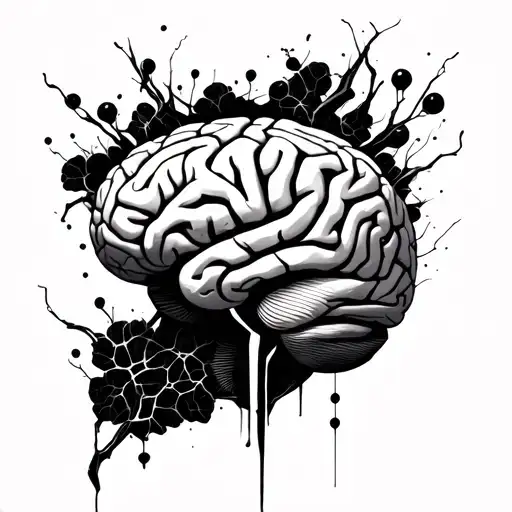 Kintsugi Brain tattoo design idea