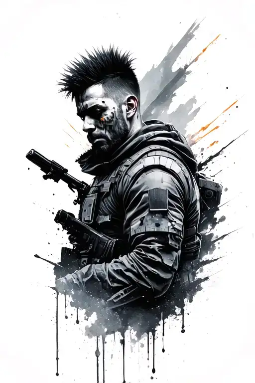 linkin park hybrid theory soldier and meteora guy paininting tattoo design idea