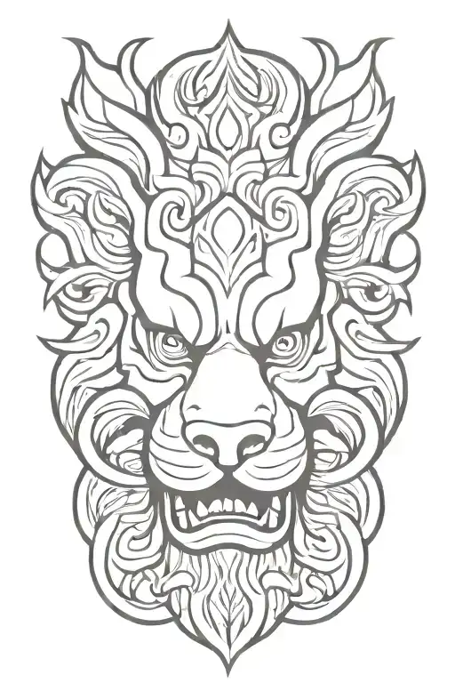 foo dog tattoo design idea