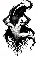 Lucifer falling tattoo design idea