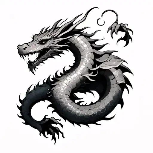 Dragon Wrapped Around Arm tattoo design idea