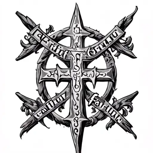 "faithful faithful" jerusalem cross tattoo tattoo design idea