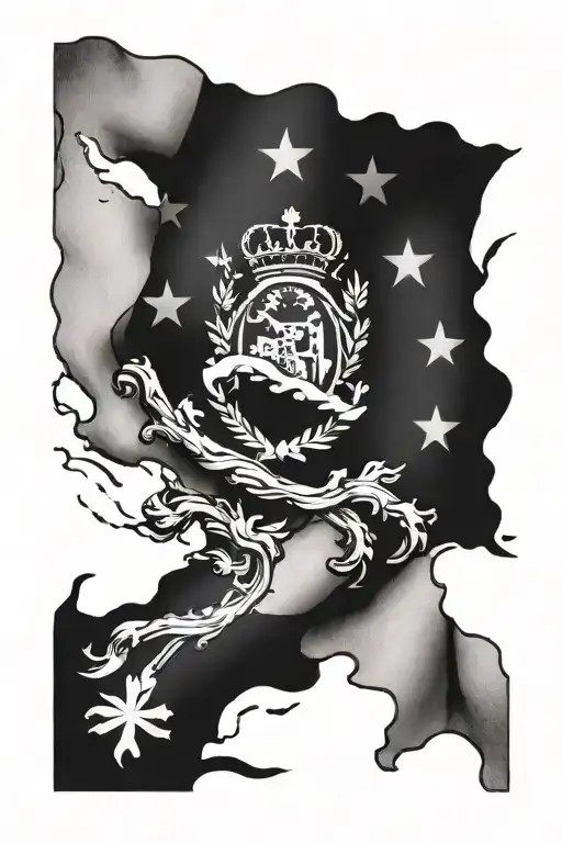 Italian flag ripping tattoo design idea