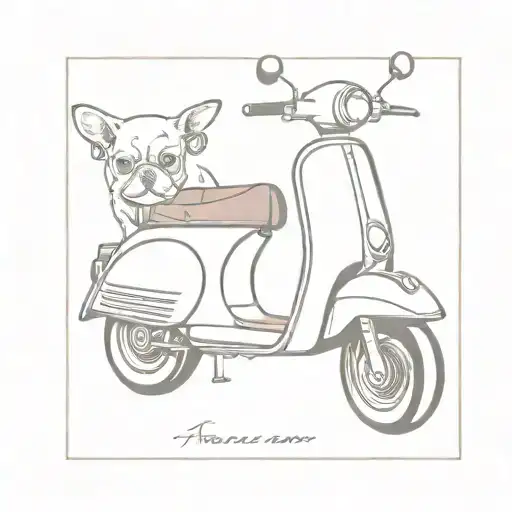 Scooter with Dog  tattoo design idea