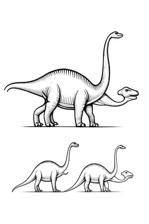 one father brontosaurus and one son brontosaurus  tattoo design idea