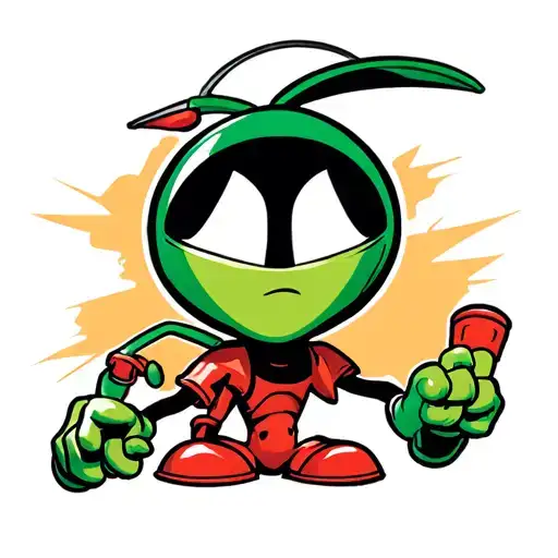 Marvin martian looney toons tattoo design idea