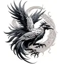 Simurgh tattoo design idea
