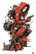 ariel disney princess, ram truck driver, steam punk, hoodie tattoo design idea