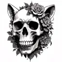 skull and animal tattoo design idea