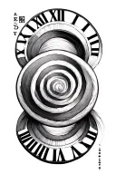 Fibonacci sequence grid, drawn in brush strokes, Roman numerals used  tattoo design idea