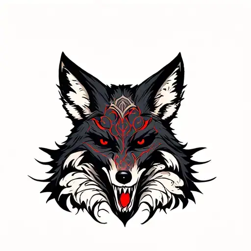 Fox Face tattoo design idea