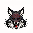 Fox Face tattoo design idea
