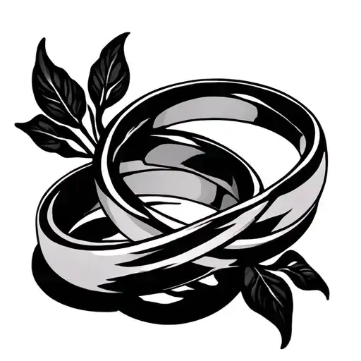 God knew 2 intertwined wedding rings intertwined tattoo design idea