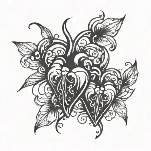 bleeding heart flowers wrapped tattoo design idea