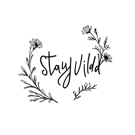 "Stay Wild" wild flowers tattoo design idea